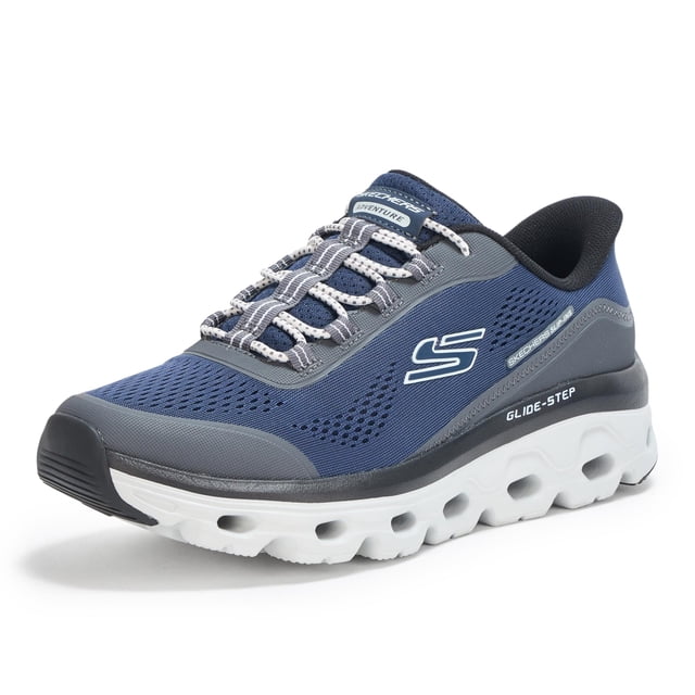 Zapatillas sin cordones Skechers Glide-Step para hombre, color azul marino 11.5
