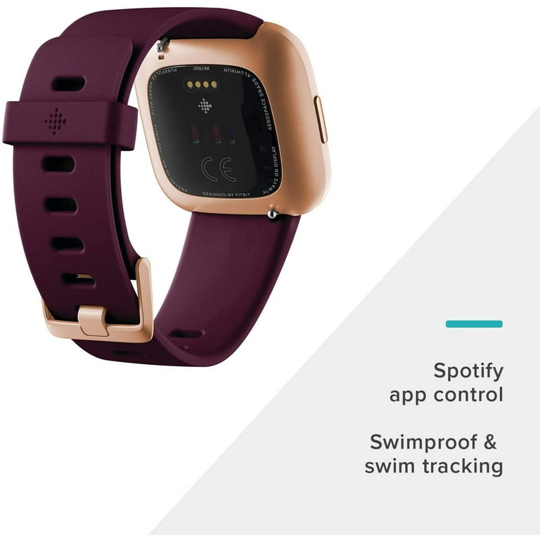Fitbit Versa 2 Health and Fitness Smartwatch with Heart Rate, Music, Alexa  Built-In, Sleep and Swim Tracking, Bordeaux/Copper Rose, One Size (S and L  