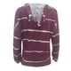 thumbnail image 5 of Blusa informal de manga larga para mujer, cuello en V, botones estampados a rayas, camisas con capucha, Tops, sudaderas Fridja  ghj987+6374, 5 of 5
