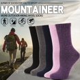 thumbnail image 2 of EBMORE Womens Wool Socks Warm Winter Thick Hiking Thermal Boot Cozy Crew Comfy Work Socks for Ladies 5 Pairs(Multicolor C), 2 of 6