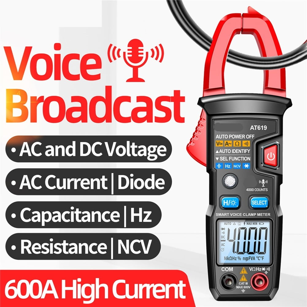 Clamp Meter Voice Broadcast Digital Multimeter Current Voltage Tester Electrical Clamp Meter Tools