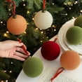 thumbnail image 6 of Jinswick 6Pcs Large Velvet Christmas Balls, White Flocked Christmas Tree Balls Decorative Hanging Ornaments Christmas Tree Decorations Xmas Ornaments Balls for Family Holiday Wedding Party, 6 of 8