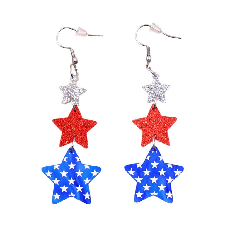 Red white 2024 blue earrings