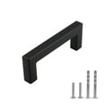 thumbnail image 2 of Modket M1603 Modern Euro Square Cabinet Handle 304 Stainless Steel — 3-3/8" Overall Length, 3" (76mm) Hole Centers, Matte Black— 15-Packs, 2 of 6