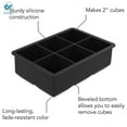 thumbnail image 4 of Deago Ice Cube Trays Silicone Large Square Ice Cube Molds for Whiskey and Cocktails, Keep Drinks Chilled, Reusable and BPA Free, 4 of 11