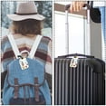 thumbnail image 5 of Square 2Pack PU Leather Rocket Planet Cruise Luggage Tag with Privacy Cover and Name ID Tag for Travel Handbags Backpacks Luggage Tags, 5 of 6