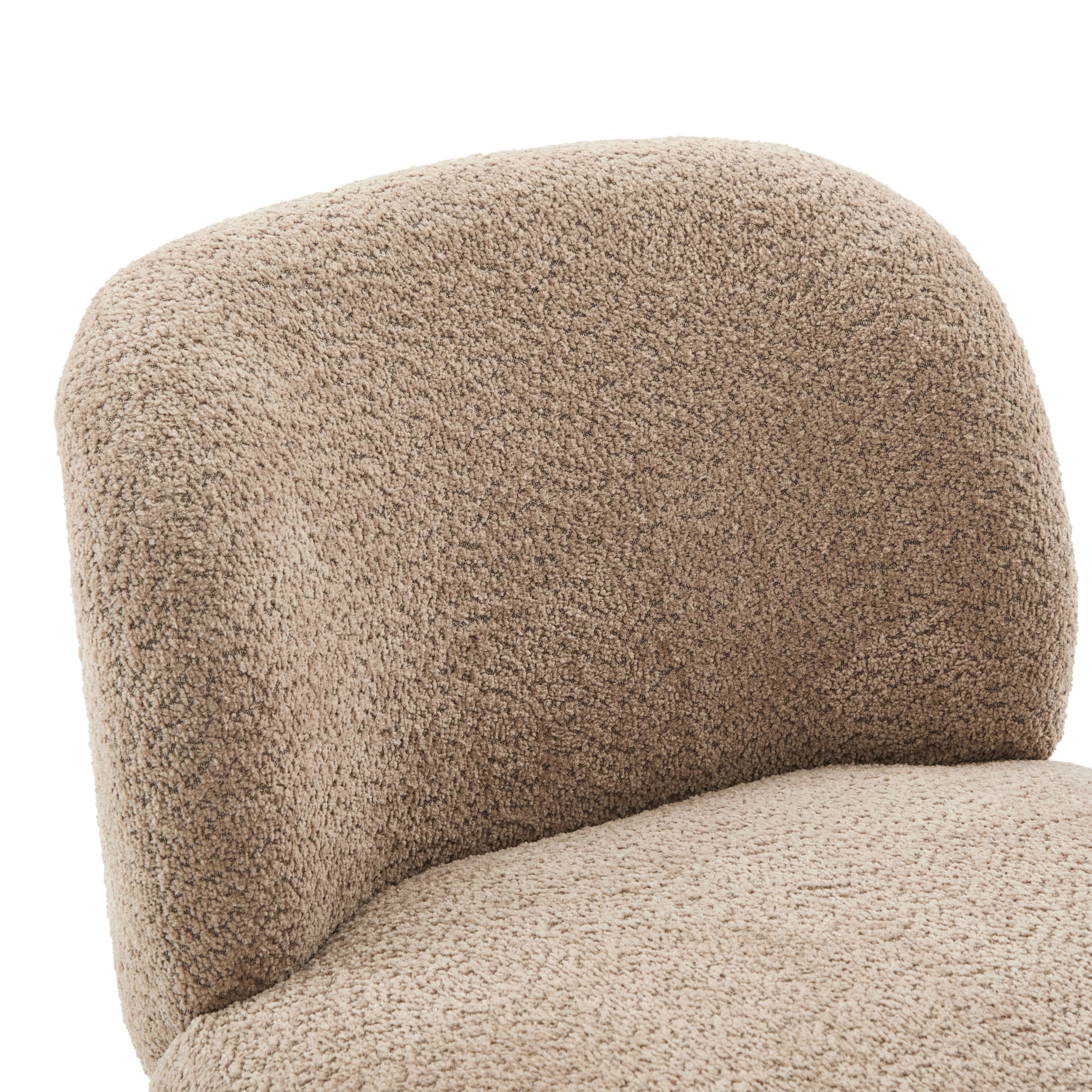 Christopher Knight Home Modern Minimalist Boucle Upholstered Accent Chair, Rubberwood Legs, Light Brown