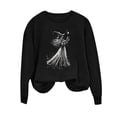 thumbnail image 2 of Mifsaly Halloween Sweatshirt Vintage Witch Graphic Long Sleeve Pullover Tops Crewneck Casual Fall Holiday Party Slouchy Sweatshirts Black,XXL, 2 of 5