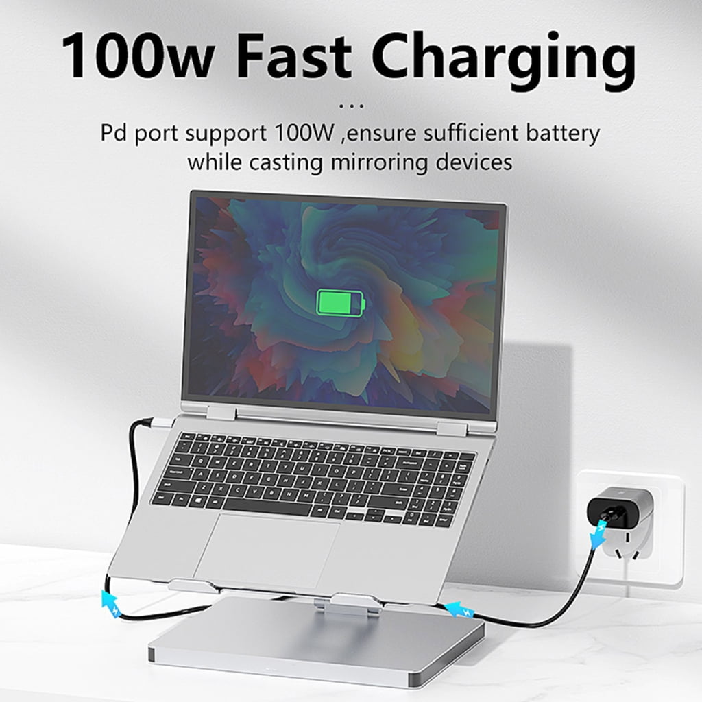 10 in 1 Laptop Docking Station and Adapter Base Notebook Stand 3 USB3.0 PD100W