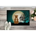 thumbnail image 2 of Carolines Treasures Halloween Scary Staffordshire Bull Terrier Brown Door Mat Indoor Rug or Outdoor Welcome Mat 18x27, 2 of 2