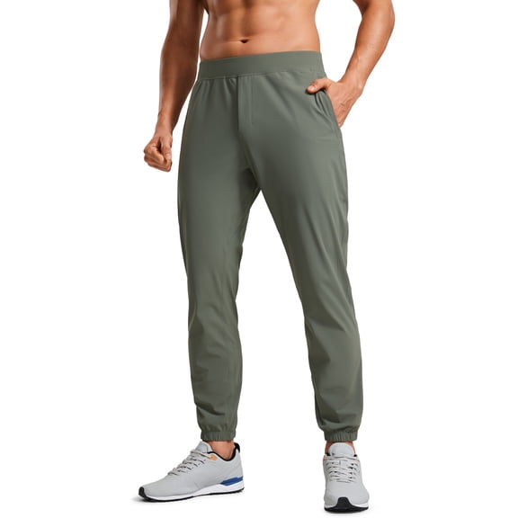 CRZ YOGA Athletic Joggers for Men 29" Lightweight Running Training Pants with Zip Pockets
