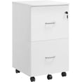 thumbnail image 1 of VASAGLE 2-Drawer Filing Cabinet, Mobile Printer Stand with Lock, File Organizer for Home Office, Modern, White, 1 of 5