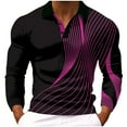 thumbnail image 2 of Stamzod Men's Fashion Oversized Shirt Fashion Strip Printed Turndown Long Sleeve Shirt Casual Gym Shirts Men Workout Hot Pink C L, 2 of 4