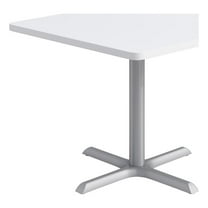 KFI Studios 36in Square Dining Table - White Top - Silver Base