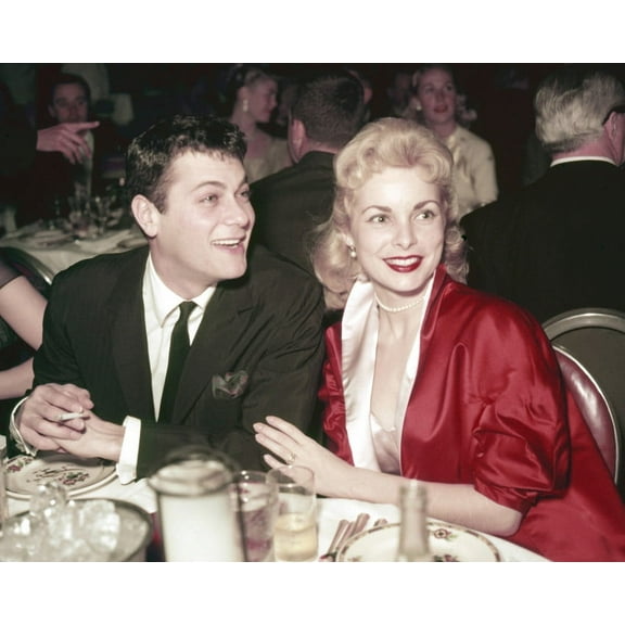 Tony Curtis 1950's Pose Dining With Wife Janet Leigh In Hollywood 24X36 Classic Hollywood Poster