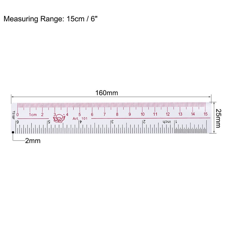 uxcell Wood Ruler 15cm 6 Inch 2 Scale Office Rulers Wooden Straight Rulers  Measuring Ruler 10pcs