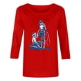 thumbnail image 5 of Jsaierl Women's 3/4 Sleeve Tops Summer Crew Neck Shirts Cute Graphic Petite Blouses Going Out Loose Fit Tunic Top S-2XL, 5 of 5