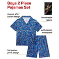 thumbnail image 2 of Quad Seven Boys Pajama Set Breathable Button Down Sleep Shirt and Pajama Shorts Sleepwear Set 2 Piece, 2 of 7