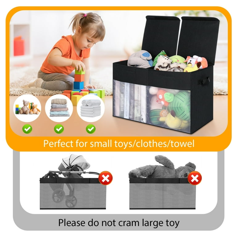 Multicapacity Stackable Clothes Organizer Foldable Child Toy Storage Bin  Side Open Car Trunk Storage Plastic Boxes