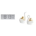 thumbnail image 1 of Reloj de pared digital, reloj de escritorio, estatua de cisne, figura de cerámica, material PP, pantalla multifuncional, adecuado para el hogar, la of, 1 of 8