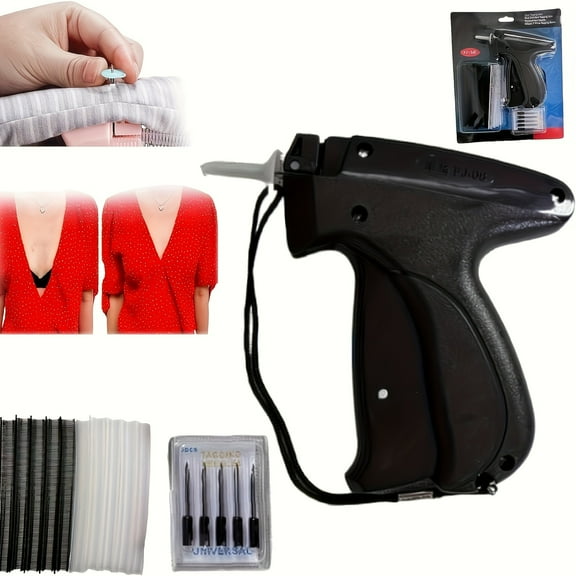 1000PCs Instant Fix Micro Stitch Gun - Clothing Repair Tool for Quick Hemming, Quilt Tacking, and Tagging - Includes 1000 Pieces of Plastic Needles for Versatile Garment Fixes