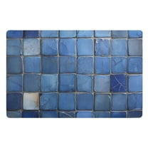 Dark Blue Square Floor Door Mat Outdoor Indoor for Home Entrance Welcome Mats 32"x20"