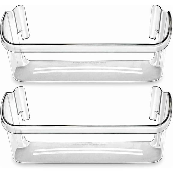 240323002 Refrigerator Door Bin Shelf Compatible with Frigidaire or Electrolux, Bottom 2 Shelves on Refrigerator Side, Clear, Double Unit, Replaces PS429725, AP2115742