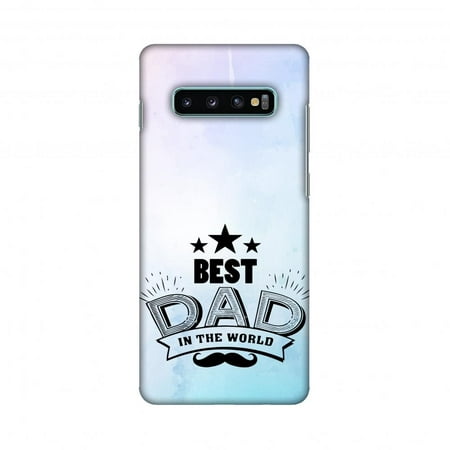 Samsung Galaxy S10+ Case, AMZER Ultra Slim Hard Shell Designer Printed Case for Samsung Galaxy S10+ - Father's Day - Best Dad In The (Best Pc Case In The World)