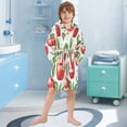 thumbnail image 5 of FORMRS Kids Bathrobe Unisex Hooded Robe Toddler Pajamas Sleepwear, Size 7-9T, Apple Pattern, 5 of 7
