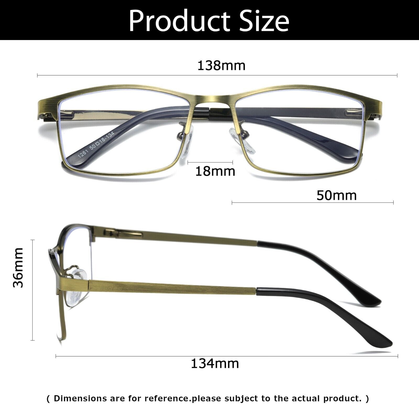 8 PK Brass Metal Frame Mens Reading Glasses Spring Hinge Blue Light Blocking Readers +1.75