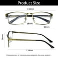 thumbnail image 2 of 9 PK Brass Metal Frame Mens Reading Glasses Spring Hinge Blue Light Blocking Readers +1.50, 2 of 6