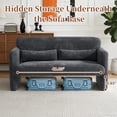 thumbnail image 5 of Youdao 59" Small Loveseat Sofa, Modern Sherpa Mini Sofa Couch, Lambswool 2-Seater Fluffy Love Seat, Teddy Fabric Upholstered Compact sofa with 2 Throw Pillows for Apartment Office Small Space, Gray, 5 of 10
