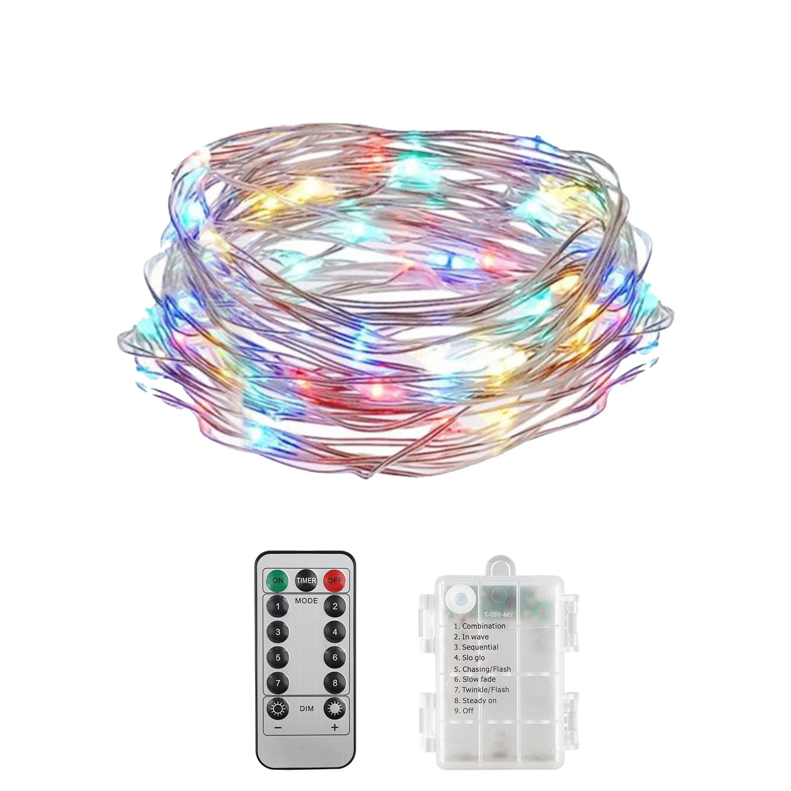 1Pc,16/32ft 50/100LED Copper Battery Powered Multi Color Changing Fairy
