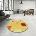 thumbnail image 3 of Ahgly Company Indoor Round Patterned Neon Orange Area Rugs, 5' Round, 3 of 6