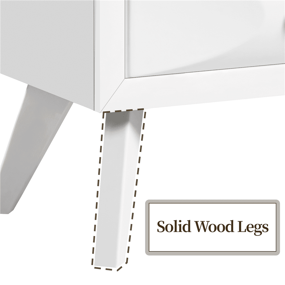 Renwick Modern Vintage 2-Drawer End Table with Spacious Storage, White