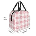 thumbnail image 2 of Easygdp Plaid Heart Premium Insulated Lunch Bag - Waterproof Oxford Cloth, Aluminum Foil Lining, Large Capacity, Front Pocket, Unisex for Work, School, Outdoor Activities, Picnics, 2 of 5