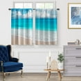 thumbnail image 2 of Ocean Beach Kitchen Curtains - Summer Blue Ocean Tropical Sea Sky View Beach Print Decor Home Bedroom Living Room Rod Pocket Window Drapes 2 Panels Set, 56"x36", 2 of 3