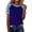Blue, variant on Womens Vintage Crewneck Tops Lightweight Denim Patchwork Short Sleeve Pullover Tee Shirts
