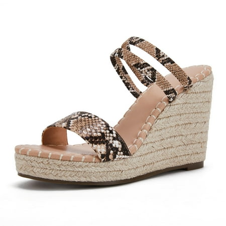 

Women‘s Platform Wedge Heeled Espadrilles Sandals Comfy Open Toe Elastic Strap High Heels Summer Anti-skid Sandals