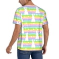 thumbnail image 2 of Goofa Rainbow Rabbit Pattern Mens Golf Shirt Baseball T-shirt Moisture Wicking Dry Fit Performance Sport Short Sleeve Striped Golf Polo Shirts-3X-Large, 2 of 7
