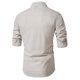thumbnail image 3 of Men Brawny Slim Fit Casual Shirt Button Long Sleeves Striped Shirts Stand Collar, 3 of 8