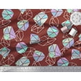 thumbnail image 2 of Soimoi Red Cotton Duck Fabric Crystal Stone Geometric Print Fabric by Yard 42 Inch Wide, 2 of 3