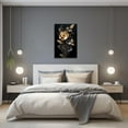 thumbnail image 4 of ZHONGYUTONG Golden Flowers Leave Wall Decor Abstract Black Gold Picture Painting Elegant Floral Canvas Prints Modern Artwork for Living Room Framed (12.00" x 18.00"), 4 of 6