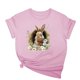 thumbnail image 2 of Xuyuer Easter Shirts for Women Rabbit Bunny Women's Lover Printed T-shirt Round Neck Short Sleeved Happy Easter Day Graphic Short Sleeve Tee Tops, 2 of 7