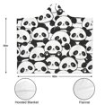 thumbnail image 3 of Black White Panda Wearable Blanket Hoodies for Women Men Adults Soft Cozy Cute Pandas Hooded Blankets for Sofa Office Decor Birthday Gifts 60X80 Inch, 3 of 5