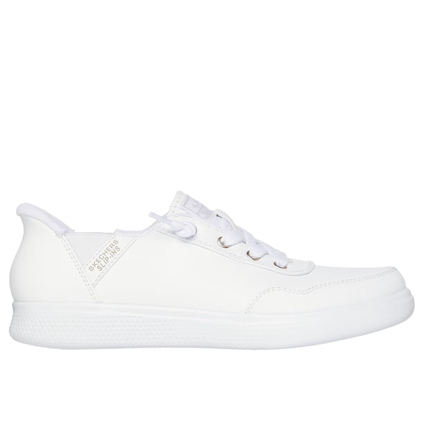 Zapatillas blancas Skechers para mujer sin cordones, talla 11