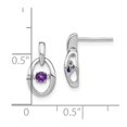 thumbnail image 4 of Auriga Fine Jewelry 925 Sterling Silver Rhodium Amethyst Birthstone Vibrant Drop Earrings for Women, 4 of 6