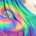 thumbnail image 3 of Rainbow Tie Dye Spiral Pattern Blanket,Comfortable Soft Flannel Throw Blanket,All Season,Warm Lightweight Blankets for Sofa Bed Couch Living Room Chair,30"x40", 3 of 4