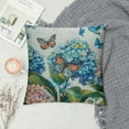 thumbnail image 2 of Creowell Farm Outdoor Pillow Covers,Blue Hydrangea Flower Butterfly Decorative Waterproof Throw Pillow Case Watercolor Floral Vintage Soft Cozy Cushion Pillowcases 20x20in, 2 of 5