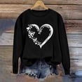 thumbnail image 4 of Generic Women's Casual Heart Printed Drop Shoulder Tops Round Neck Long Sleeve Sweatshirt, 4 of 7